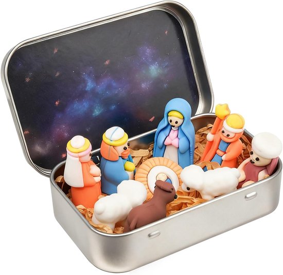 Kerststal met Figuren - Complete Set - Metalen Blik - Prachtige Binnenhuisdecoratie - ShopVlot