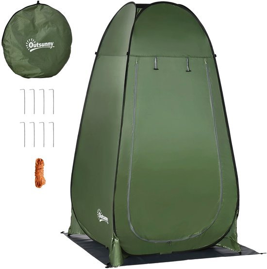 Jurrys Douchetent - Pop-up Toilettent - Mobiele douchecabine - Camping - Draagbaar - Inc draagtas - 126x124x198 cm - Groen — afbeelding 2