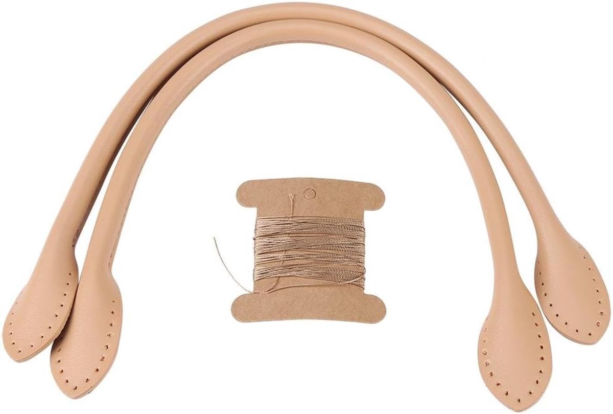 Handvatten handtassen riemen - 2 stuks echte leren handvatten - zwart, bruin, beige - ideaal voor DIY accessoires - ShopVlot