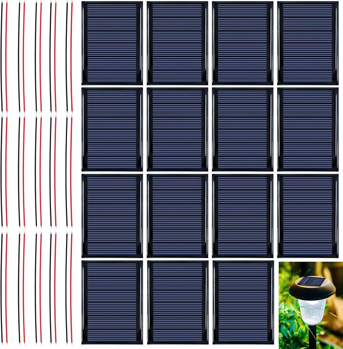 Mini zonnepaneel set 15 stuks - 3V 0.3W - Polysilicon - Ideaal voor DIY projecten - ShopVlot