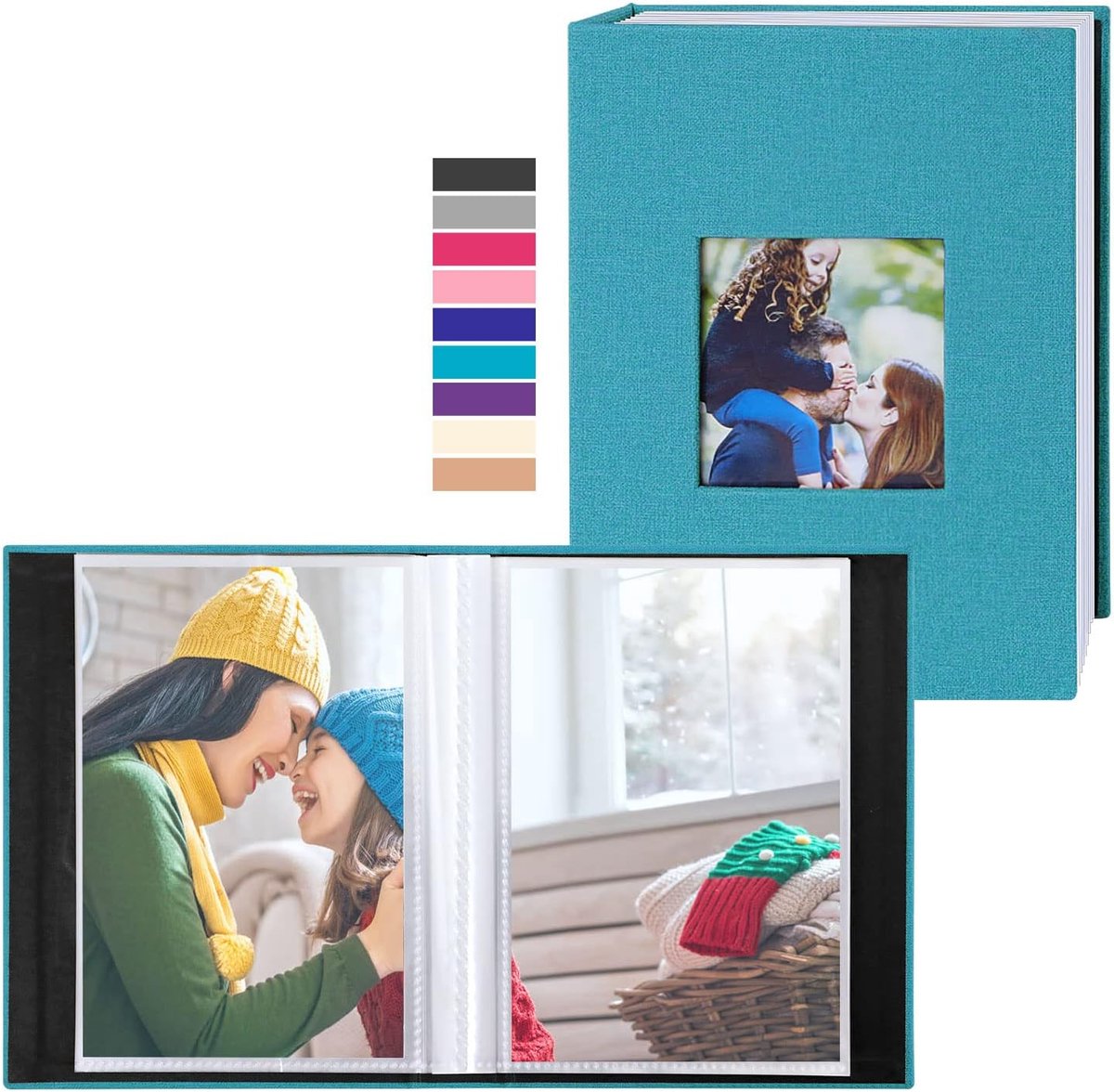 Fotoalbum 10 x 15 cm - mini linnen - insteekalbum voor 100 foto's - perfect voor portretfoto's - ShopVlot