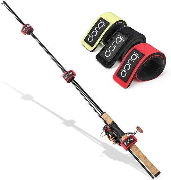SnelShoppen - 6 Stuks Hengel Bandjes Riemen Ties - Stretchy Magic Aas Casting Spinning Rod Houders - Duurzaam Nylon en Elastisch Rubber - 25 x 3,5 cm van Snelshoppen — afbeelding 4
