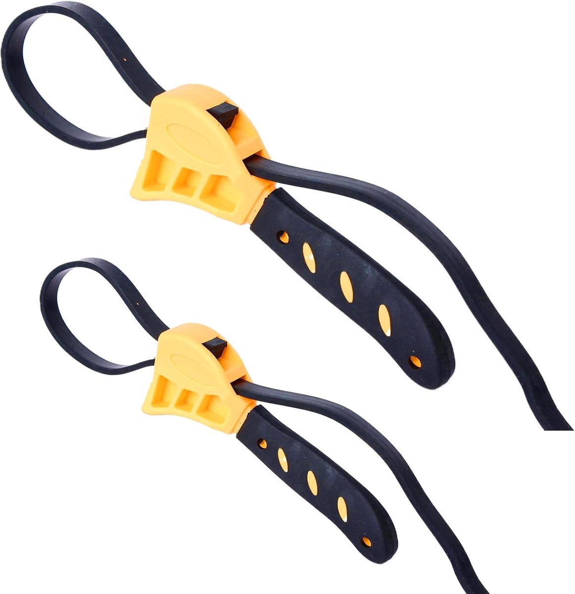 Band sleutel set 2-delig - 500 mm en 600 mm - rubberen riem - universeel voor olie- en filterwerkzaamheden - ShopVlot