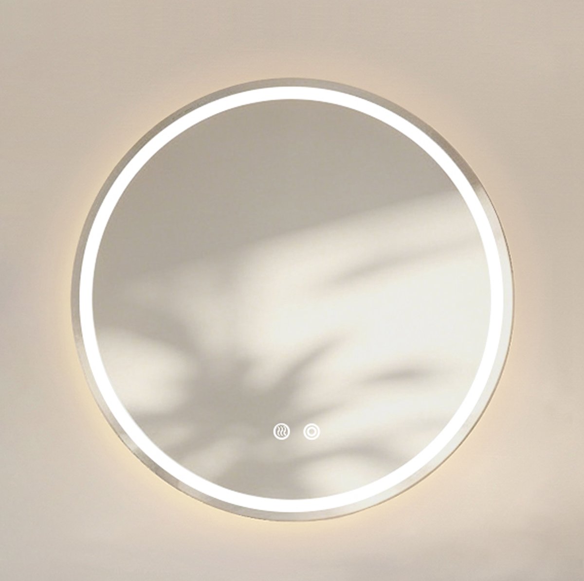 FloraGrace Badspiegel – Rond 60 Cm – Led Verlichting – Glas – Silver – Wandspiegel Voor Badkamer Met Anti Condens En Dimbaar Licht