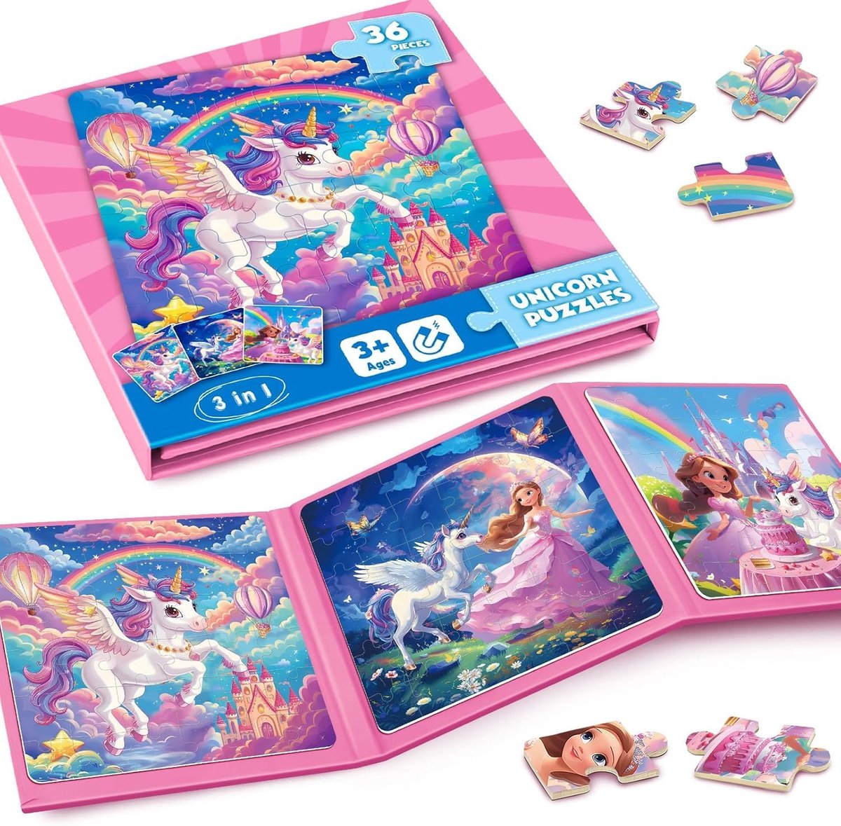 Eenhoorn puzzels 36 stuks - magnetisch - voor kinderen van 3-8 jaar - stimuleert intelligentie - ShopVlot