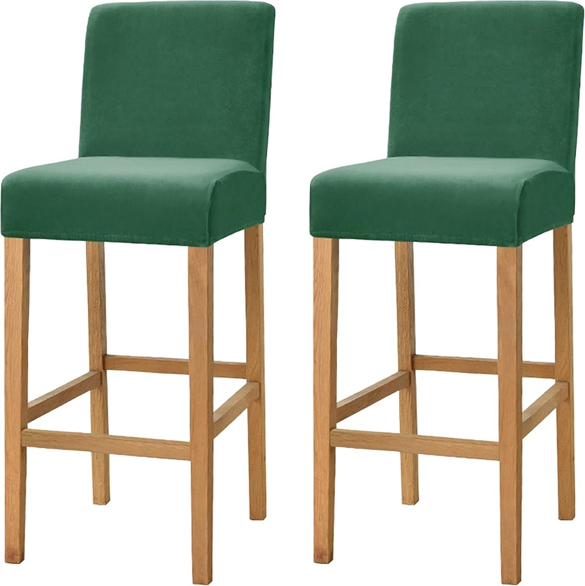 Barstoelhoes set van 2 - hoge rekbaarheid - velvet stof - beschermt en verfraait - ShopVlot