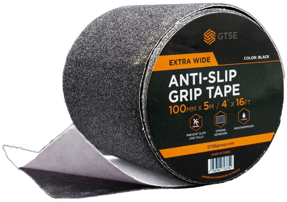 anti-slip plakband 100 mm x 5 m - zwart - hoge tractie - veilig voor binnen en buiten - ShopVlot