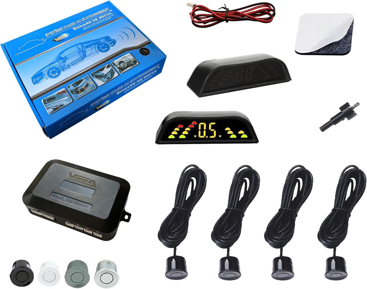 Fietssensor met LED-display - 4 kleuren - Alarmgeluid en afstandsweergave - Eenvoudige installatie - ShopVlot
