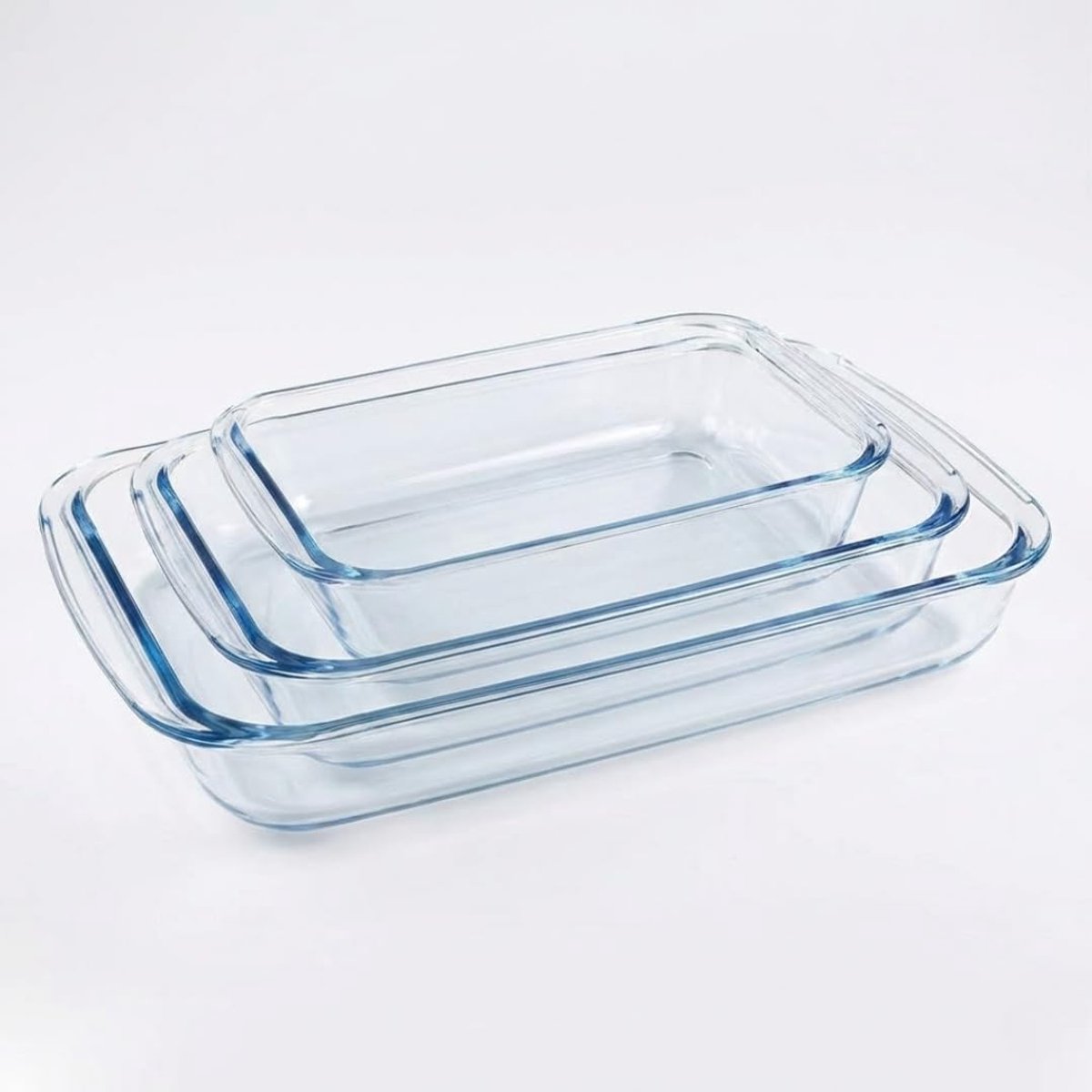 Ovenbakplaten set van 3 - Borosilicaatglas - Tot 420°C - Ideaal voor bakken - ShopVlot