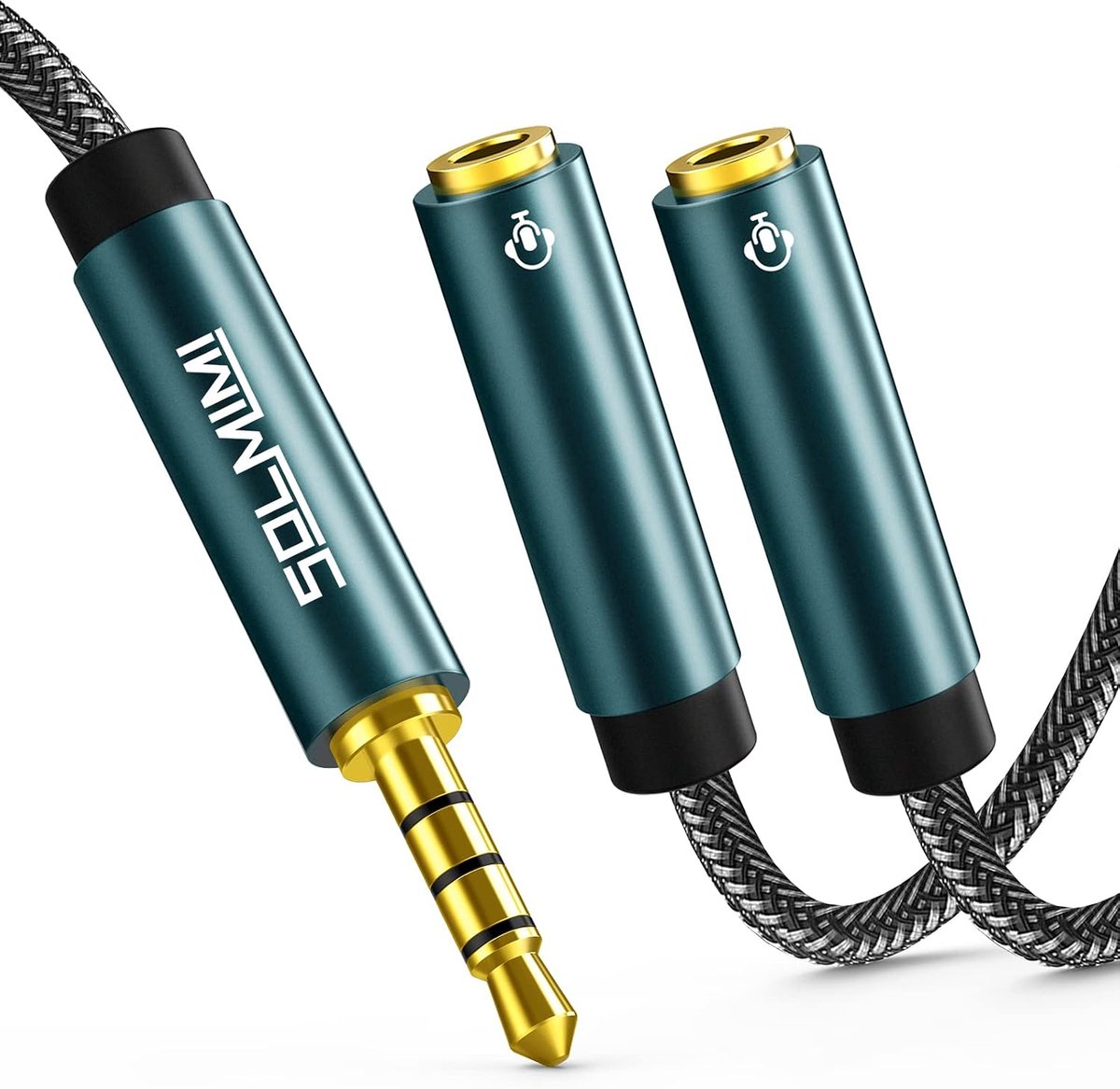 TRRS Jack Distributor 3.5mm Stereo Audio Y Kabel 1.2m - 4 Pin Jack naar 2 X 4 Pin Splitter - ShopVlot