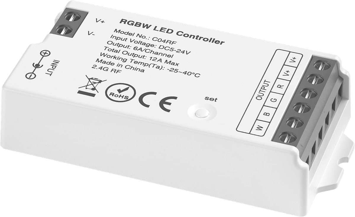 LED Controller 2.4GHz RGBW - Dimbaar - Compatibel met Tuya Gateway - Voor 5050 LED Strips - ShopVlot