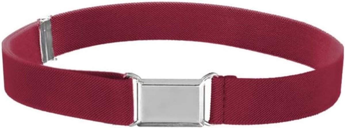 Kinderen riem verstelbaar - elastische stretchriem - zilveren vierkante gesp - perfect voor jongens en meisjes - ShopVlot