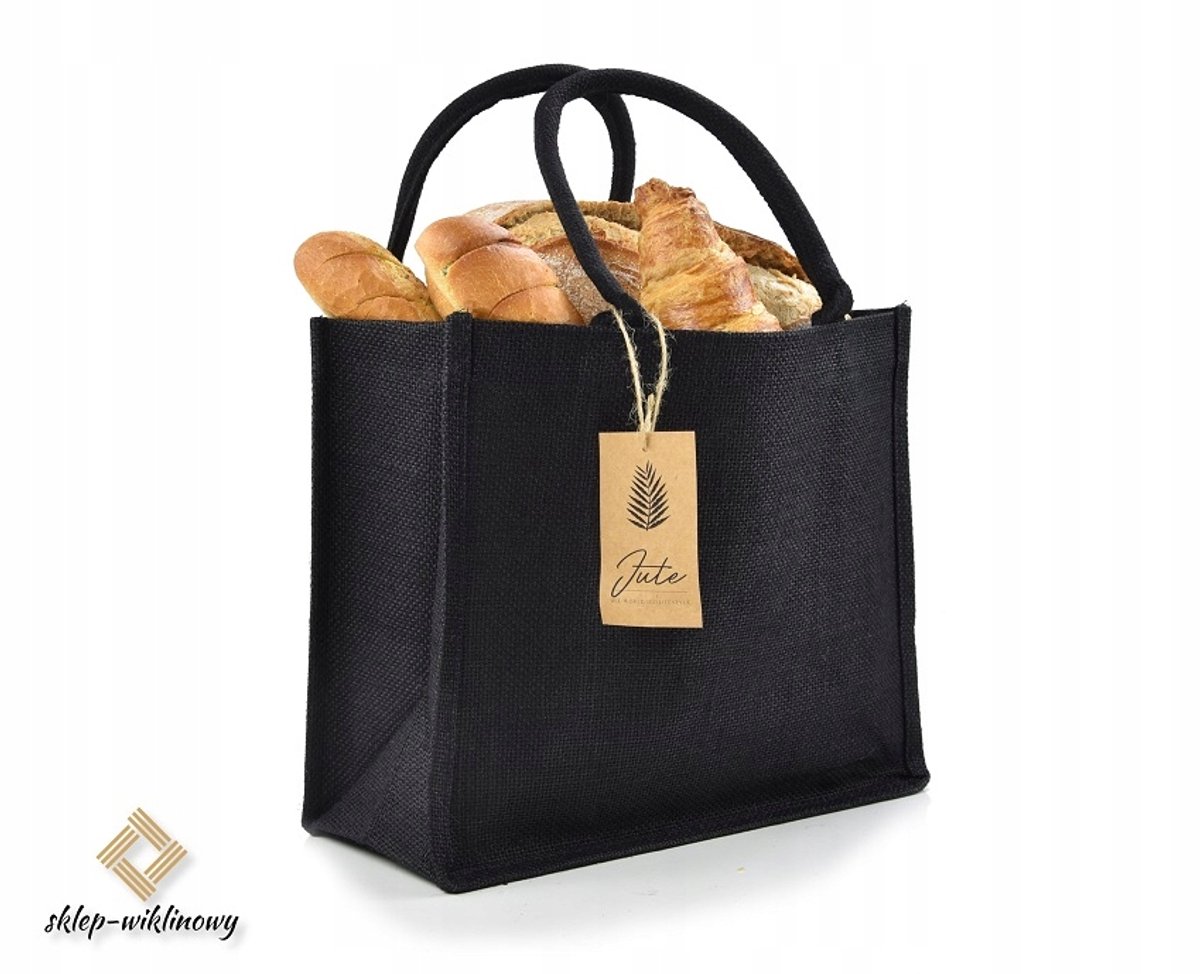 Luxe Jute Tas Midnight Elegance - Zwart, Waterdicht, 39x15x31cm