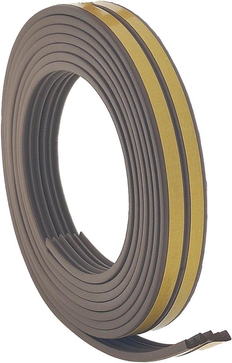 Rubber seal 2 x 3 m - bruin - voor E-profielen - voorkom koude lucht - ShopVlot