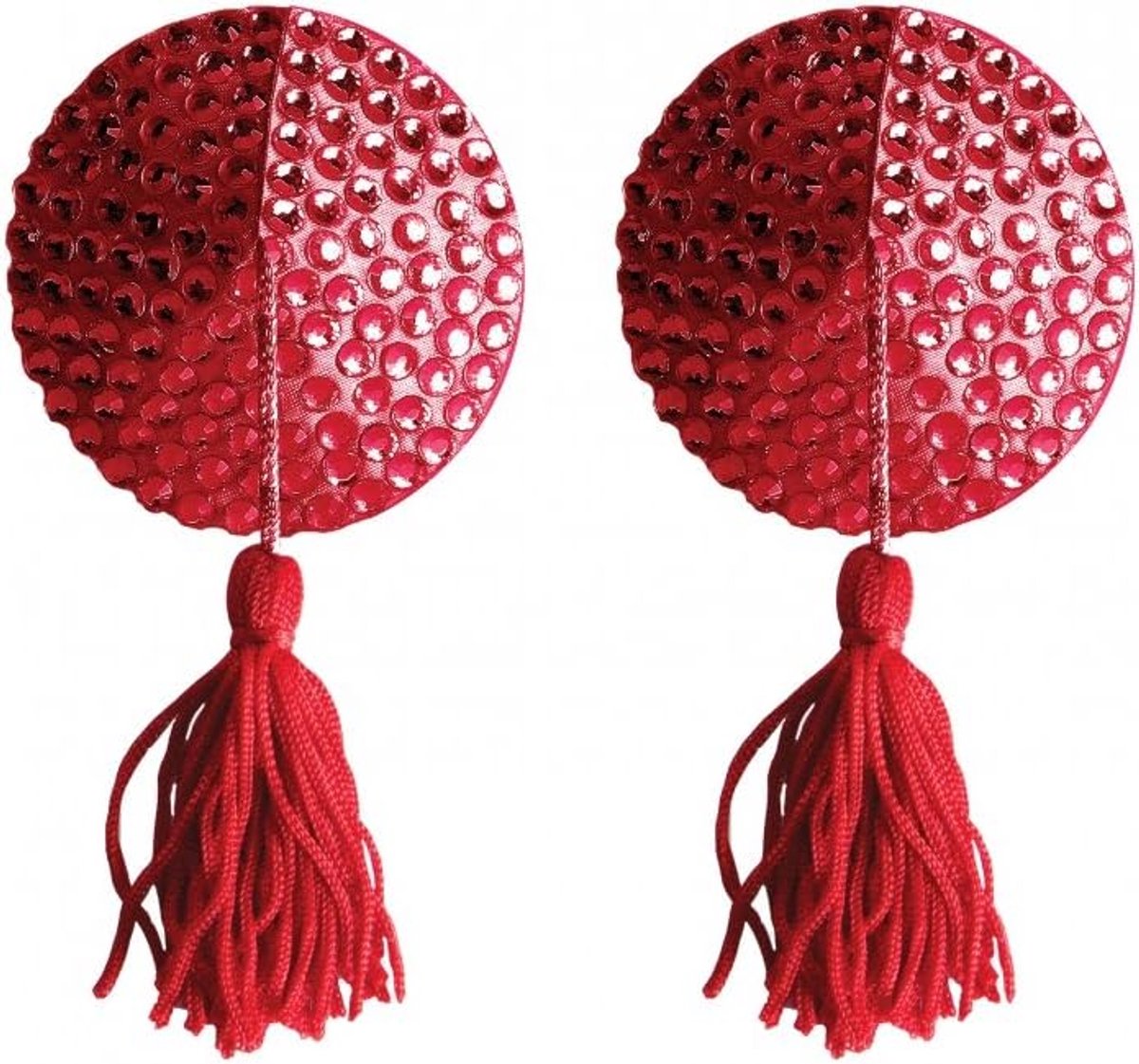 Nipple Tassels - Rond - Rood - Hoogwaardig vinyl voor gemakkelijk dragen - ShopVlot