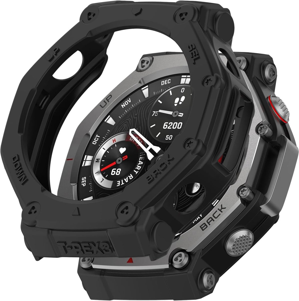 Beschermcase Amazfit T-Rex 3 - TPU - Zwart - Flexibele bescherming voor jouw smartwatch - ShopVlot