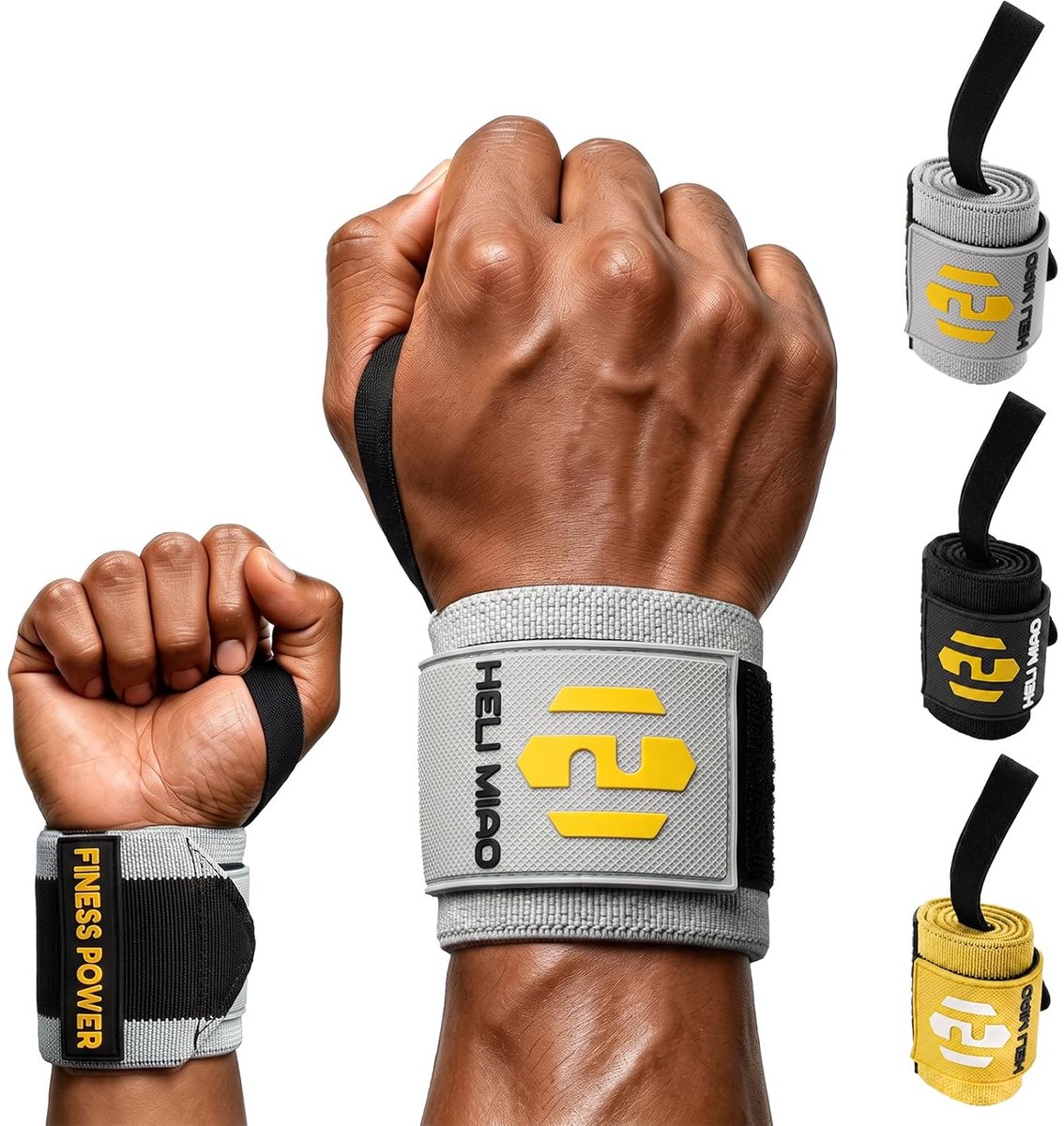 Polsbandages grijs - professionele polssteun - optimale stabiliteit - voorkomt letsel tijdens fitness - ShopVlot