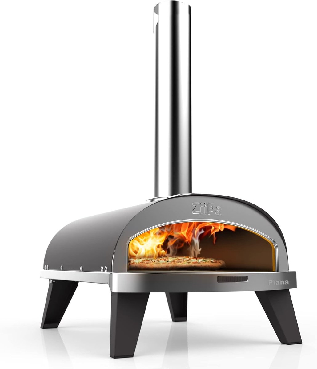 Pizza oven compact - houtgestookt - draaiplateau voor 360° koken - ideaal voor buitengebruik - ShopVlot