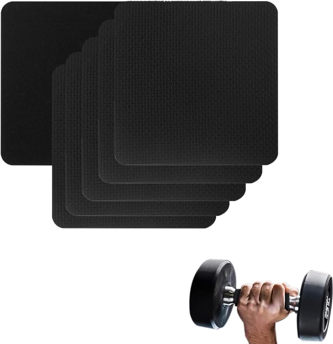 Gewichthef Pads - Handgrepen Sportschool - Kracht Training - Zweetvrije Grip - 6 stuks - Zwart