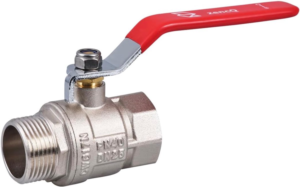 Kogelkraan 1" - CW617N messing - zeer duurzaam - ideaal voor tuin en irrigatie - ShopVlot