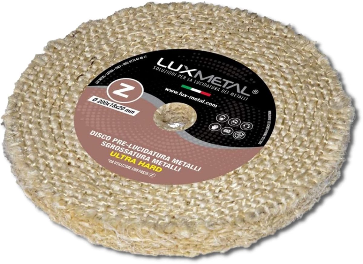 Polijstschijf Z - Diameter 200 mm - Ultra-hard sisal - Voor het reinigen van metalen - ShopVlot