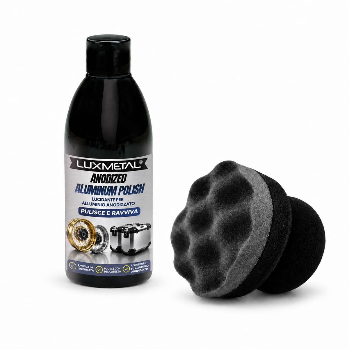Aluminium polish 250 g - Geanodiseerd - Handmatige polijstpad - Verlevendigt velgen en motorfiets - ShopVlot