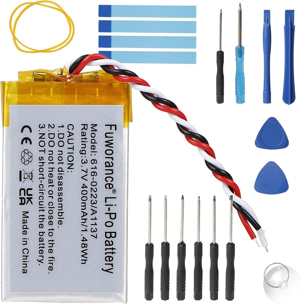 Lithium Polymer Batterij 400 mAh - 3.7 V - Compatibel met iPod Nano 1 en 2 - Betrouwbare kwaliteit - ShopVlot