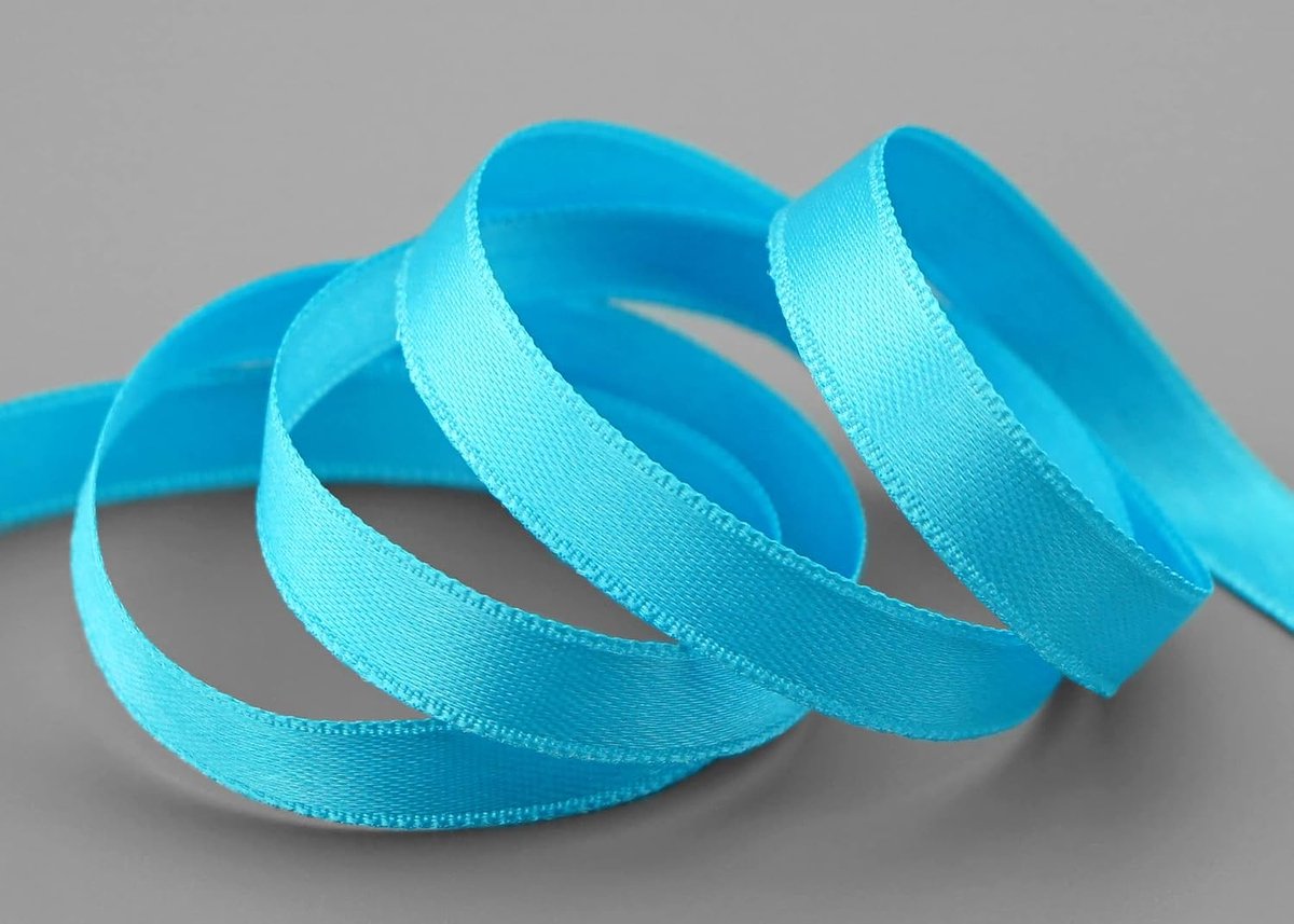 25 m x 10 mm satijnen lint HIMMELBLAU Turkoois (612) dubbelzijdig lint van satijn zonder draad, zacht en glanzend, geschikt als cadeaulint, decoratief lint, double face decoratief lint, voor decoratie