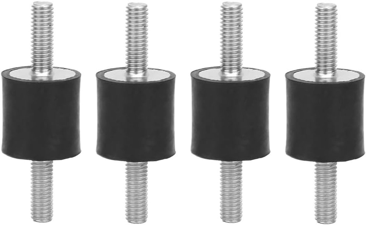 4 Stück M6 Gummipuffer Schwingungsdämpfer Silentblock Antivibrationslager Gummiisolator für Auto Boot Maschine Industrielle Anwendung VV20×20 M6×18