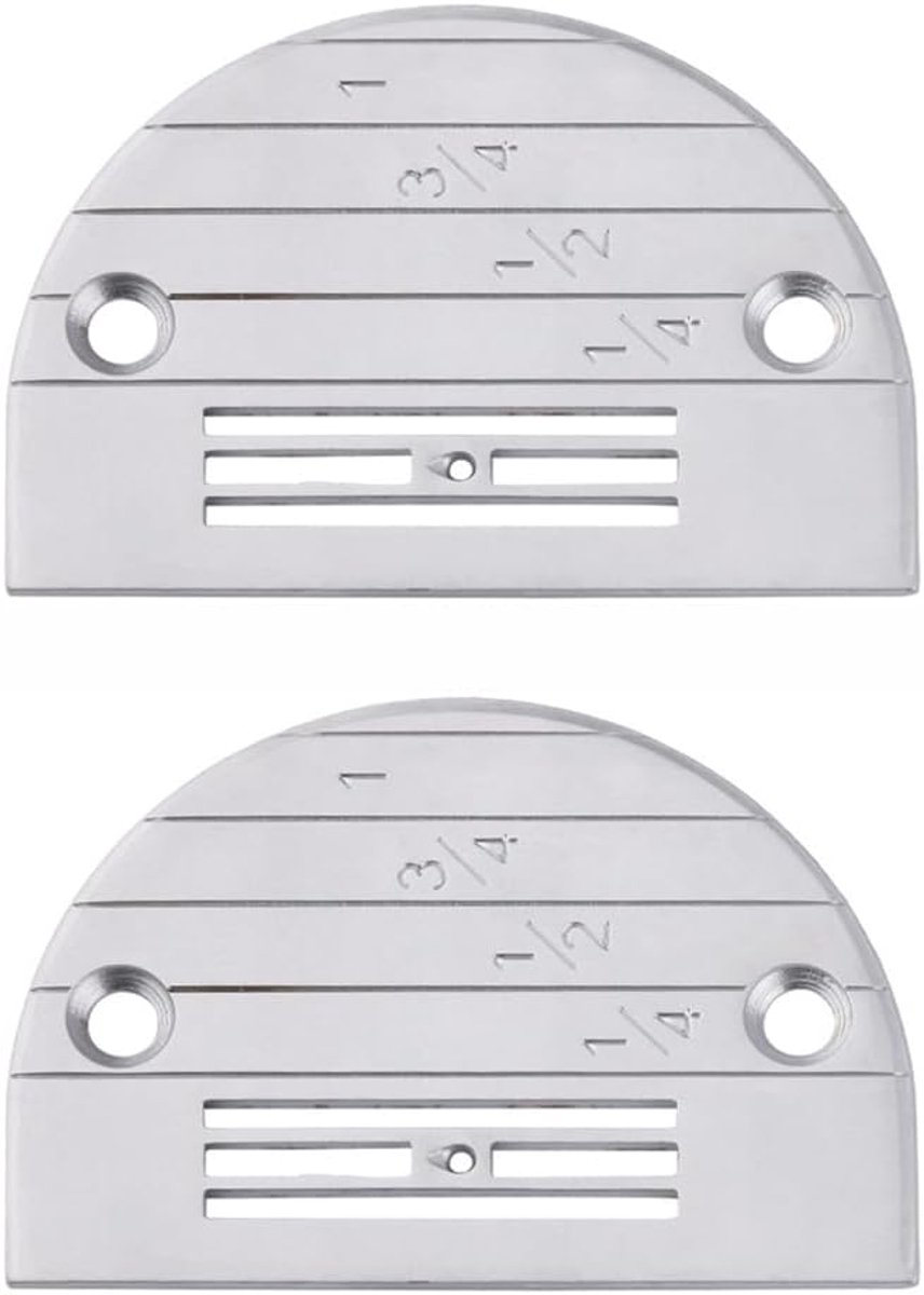 2 stuks E12 industriële naaimachine naaldplaat, E type compatibel met Juki DDL-8700 5550 Brother DB2-B735 Singer Jack, stalen keelplaat met naadgeleidemarkeringen voor enkele naald stiksteek