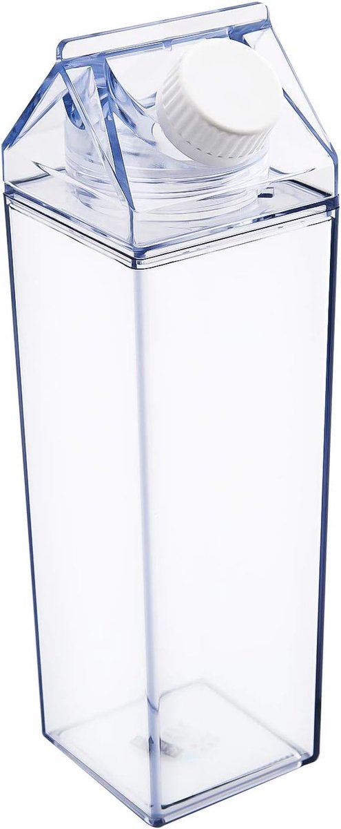 Melkpak Waterfles, Vierkante Melkfles Lekvrije Watersapfles voor Buitensporten Reizen Camping Klimmen (500 ml)