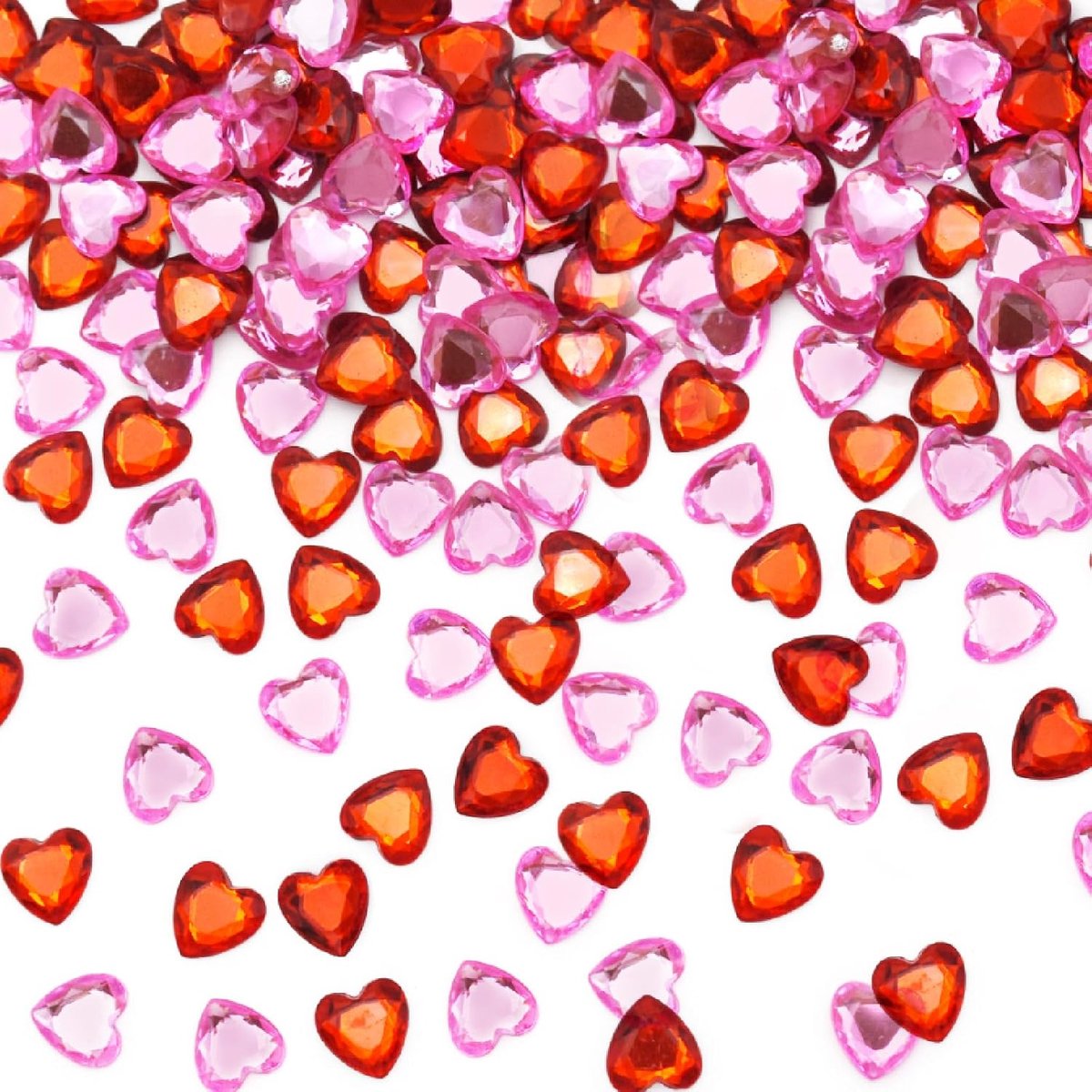 600 stuks hartvormige diamanten, acryl, bruiloftsdecoratie, kristallen, tafeldecoratie, decoratieve stenen, strooidecoratie, confetti, bruiloftsdecoratie voor doe-het-zelf vaas