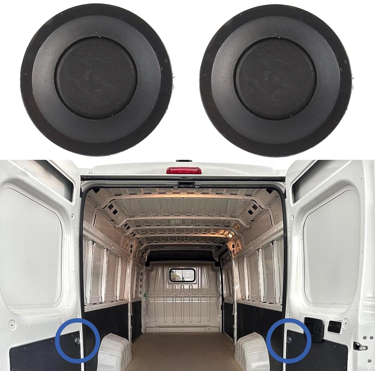 2 drukknoppen voor kofferdekselopening compatibel met Boxer 3, Jumper 3, Ducato 3 (vanaf 2006) – binnenknop voor opening van de achterdeuren