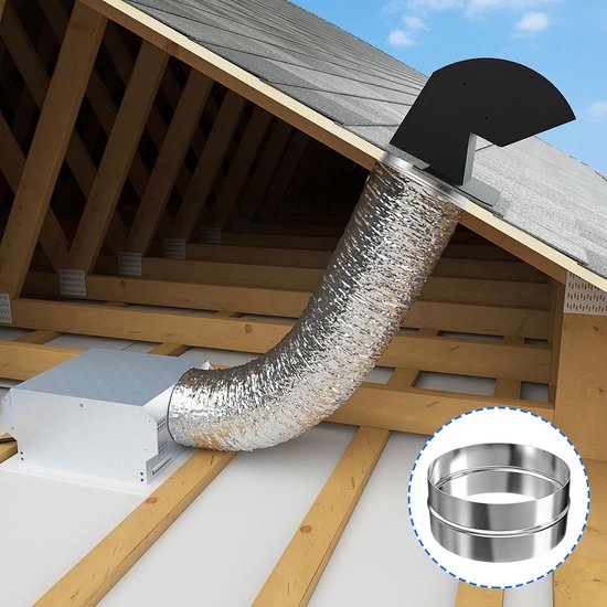 Verbinder voor ventilatiebuis 100 mm buisconnector van verzinkt staal - Ø 100 mm verzinkt staal ronde ventilatiebuis airconditioning afvoerslang adapter afvoerslang flex ronde buis buisconnector — afbeelding 5