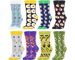 Sokken, Crazy Novelty Funky Sokken voor Dames, Fancy Casual Gekamd Katoen Crew Office Pack, Herfst Winter Mid Calf Sokken met Uniek Opvallend Ontwerp