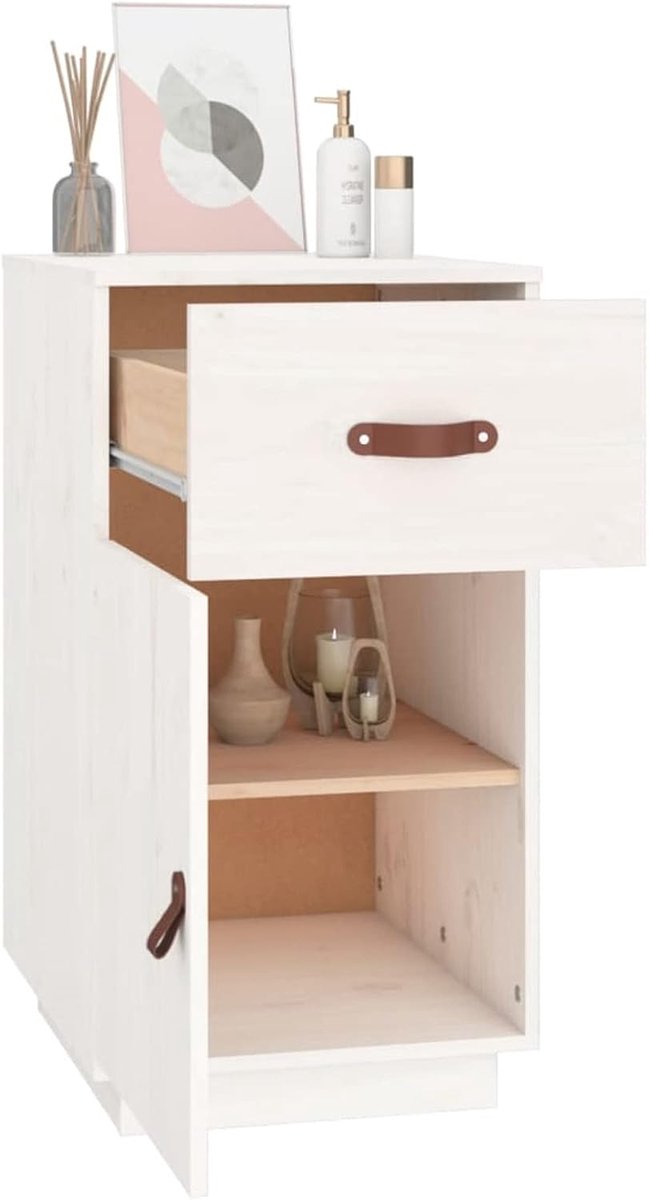 Bureau Met Laden - Computerbureau Werktafel - Thuiswerken Organiseren - Massief Houten Constructie - 40 x 50 x 75 cm thumbnail 5