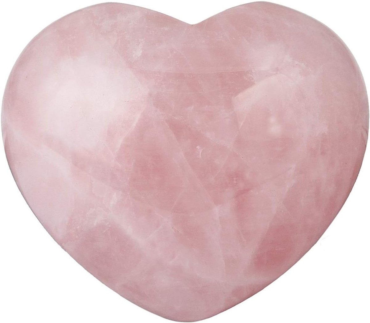 rozenkwarts hart liefde gesneden palm tas chakra energie kristal en genezing stenen, 45 mm