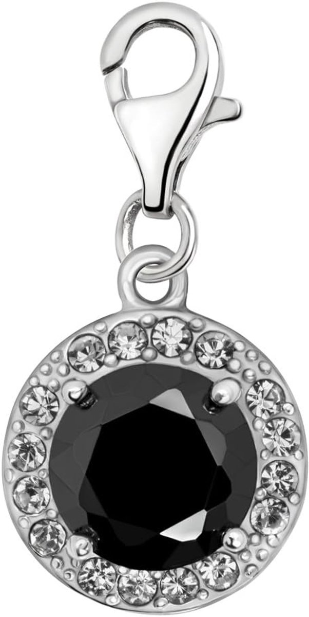 Zilveren Charm Bedel Hangers Ronde Kristallen voor Armbanden en Accessoires