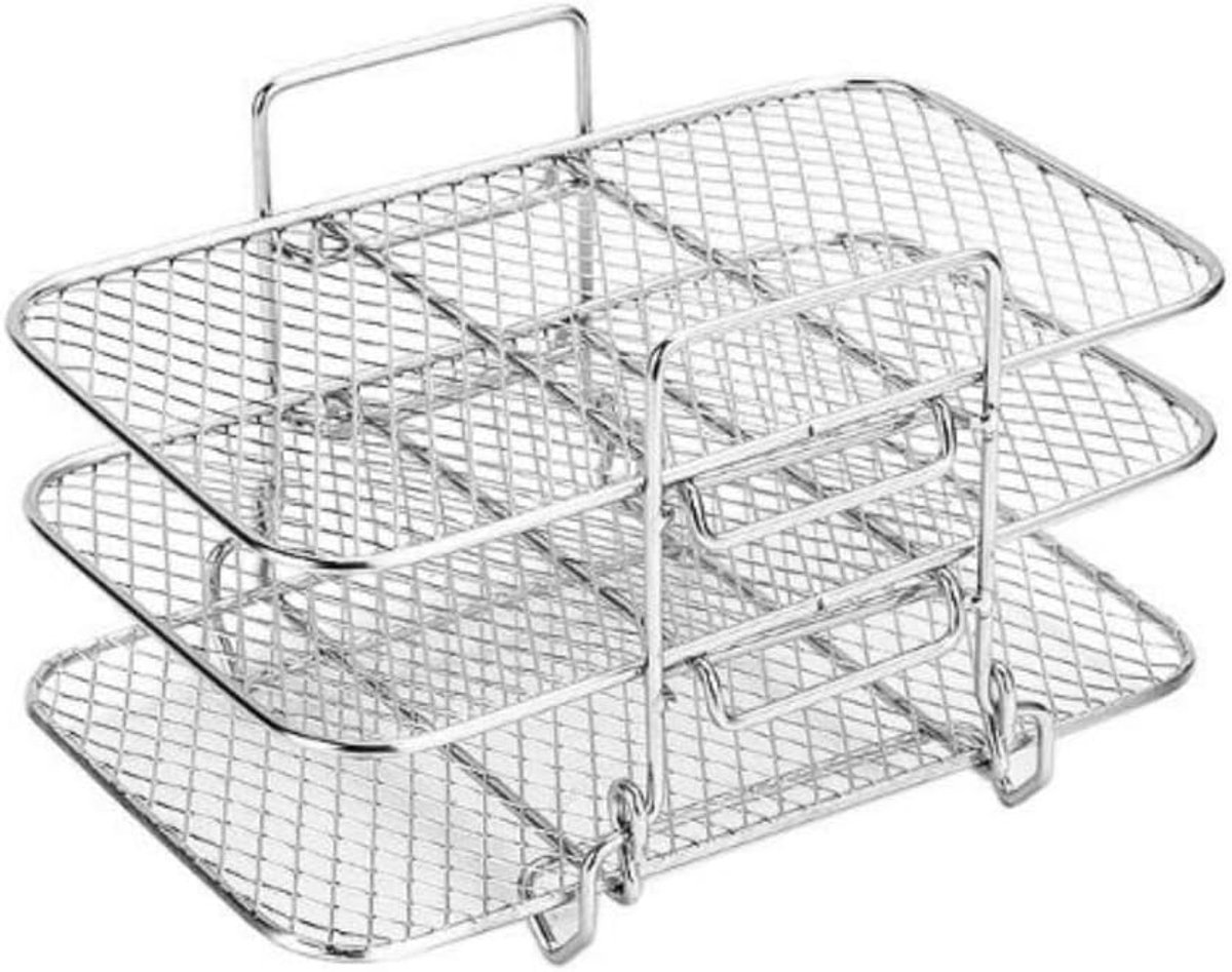 Fryer Accessoires, Upgrade Air Fryer Rack-Air Fryer Drie Stapelbare Rekken voor Gowise Phillips USA Cozyna Ninjia Airfryer, Air Fryer Rack Fit all
