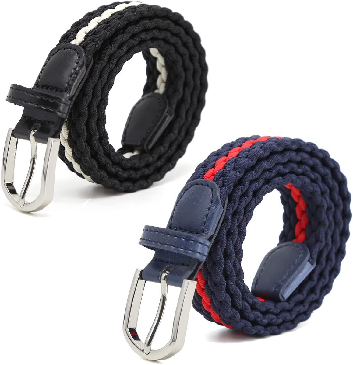 tailleband voor kinderen Elastische tailleband voor meisjes Jongens, dames Veelkleurige rubberen riem 2,5 cm breed en 80 cm lang met metalen ring