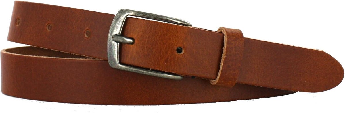 Riem 3cm | Heren/Dames Splitleer | Kleur: Roodbruin | Riemmaat: 120 (totale lengte: 135cm) | 100% Echt Leer | Nikkelvrije gesp