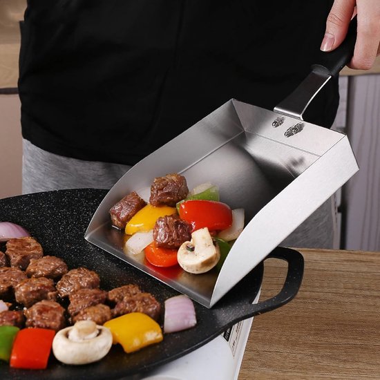Schraper Schep Voor Het Koken - Spatel Voor Grillen En Bakplaat Voor Buitenshuis Restaurant Keuken Koken Camping — afbeelding 3