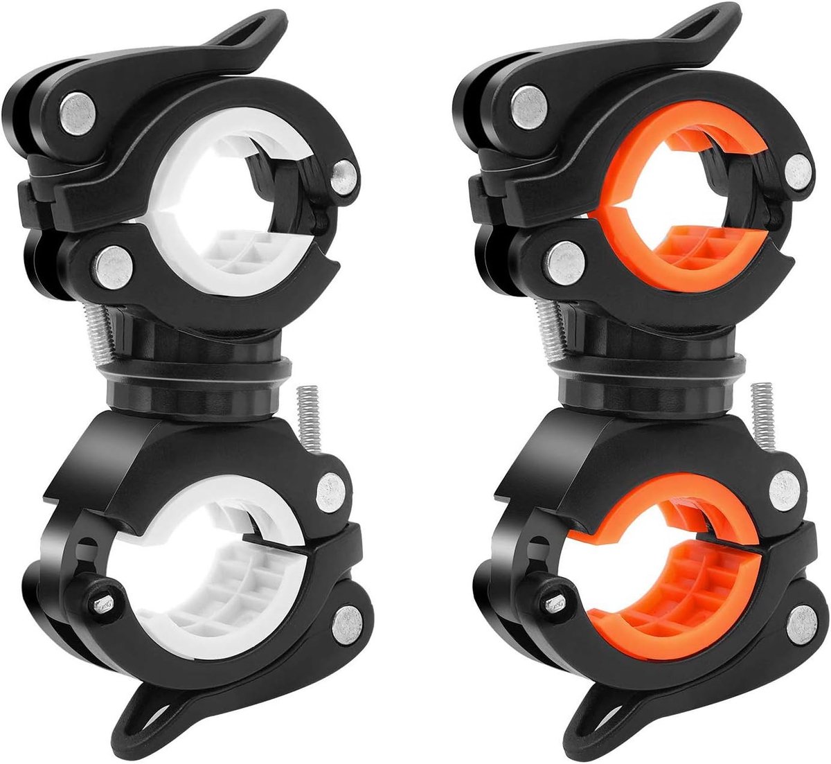 Fietslichtbeugel, 2 stuks fietszaklampbeugel, 360 graden draaibaar, universele fietslampbeugel voor mountainbike en fiets-LED-lichtbeugel, actiecamera, GPS en andere