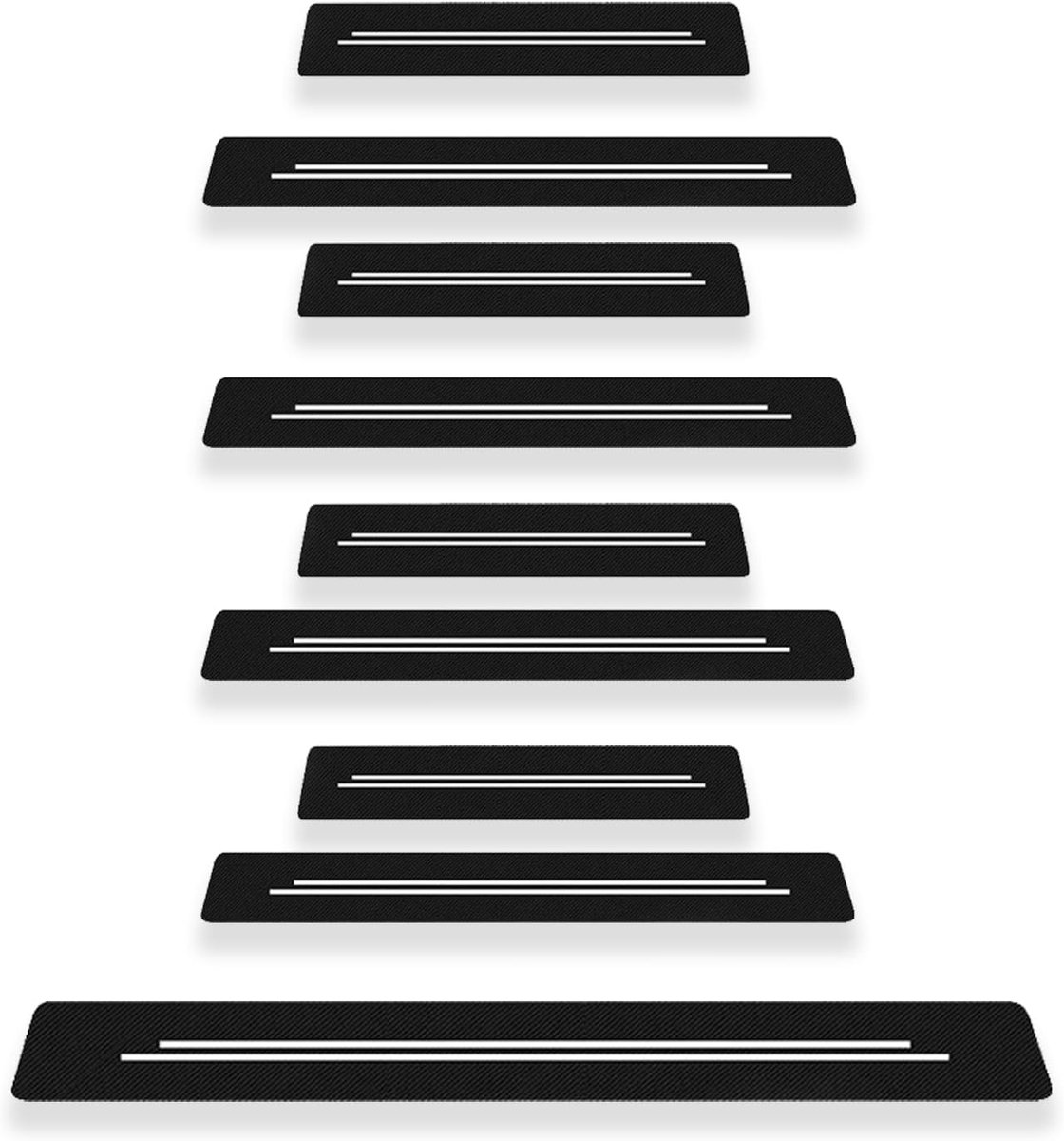 Beschermingsstrips voor autodeur, 9 stuks, carbon, kunstleer, zelfklevend, voor bescherming van autodeur, afdichting, autodeur, interieur en bumper