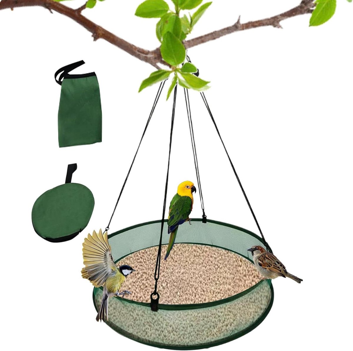 Vogeldienblad - Tuincirkel vogel - Vogels voeren - Ruimtebesparend ontwerp - 508 x 105 cm - Groen