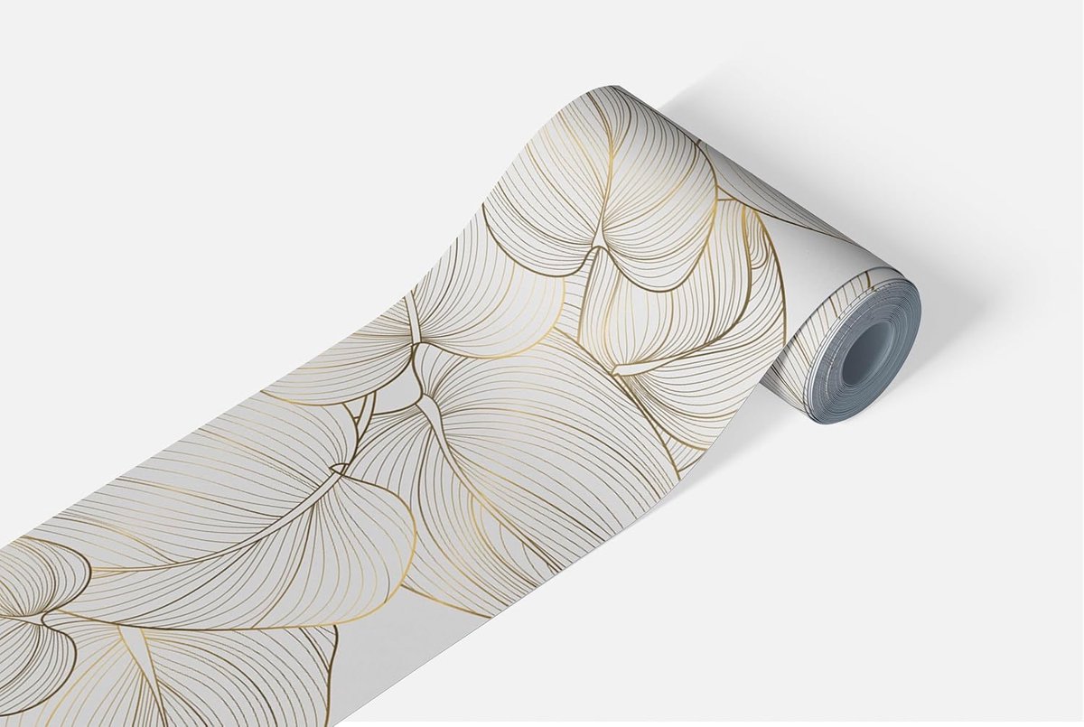 Design AWB 8436 Zelfklevende rand in goud, zelfklevende decoratie voor muren, meubels, behang, wandbekleding en deuren, folie, meerkleurig, breedte 500 cm x hoogte 14 cm