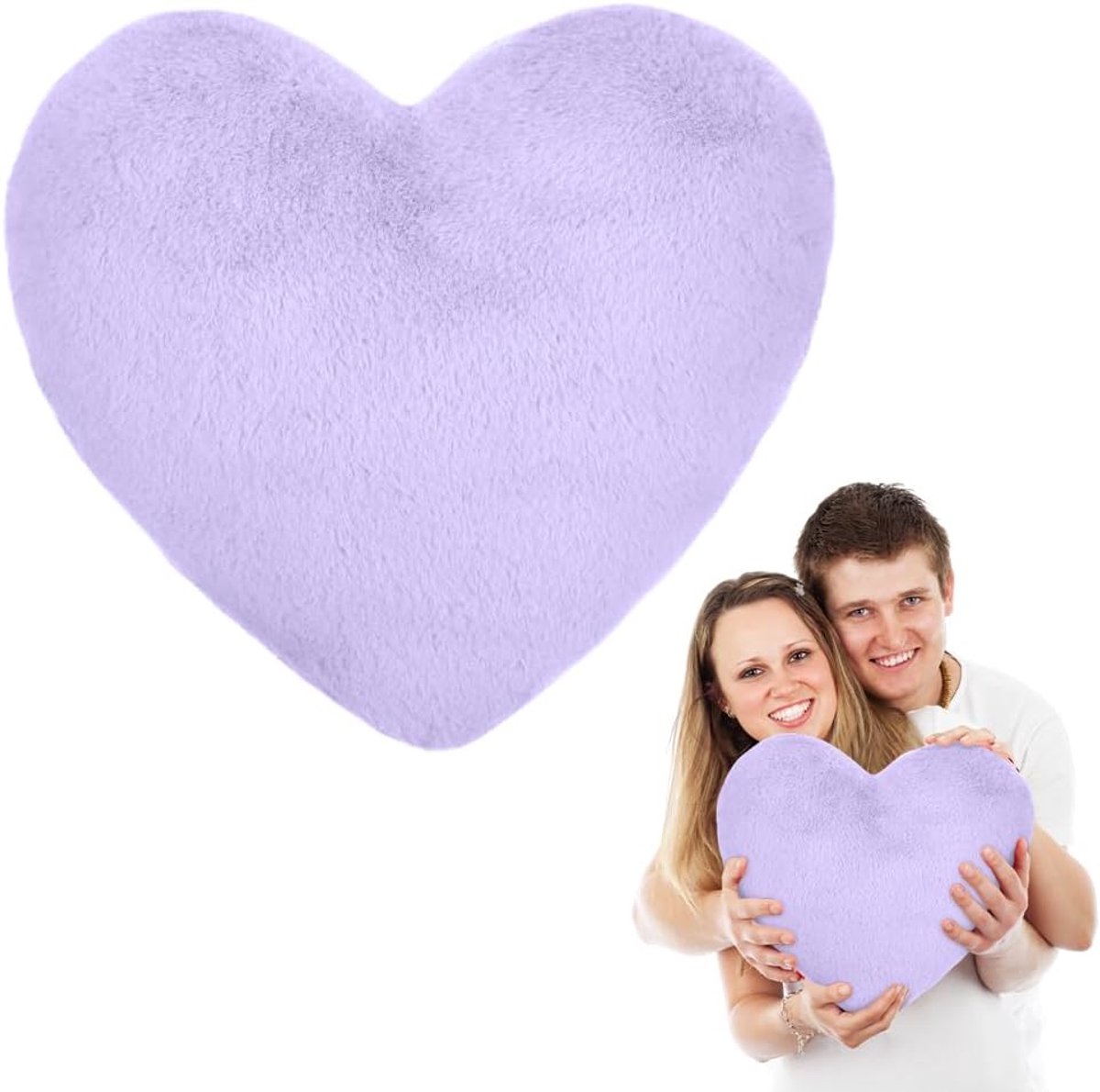 Hartkussen, paars hartvormig kussen, knuffelkussen, sierkussen, hoofdkussen, sierkussen, pluche bankkussen, knuffelkussen voor kinderkamer, bank, decoratie, pluche kussen in hartvorm