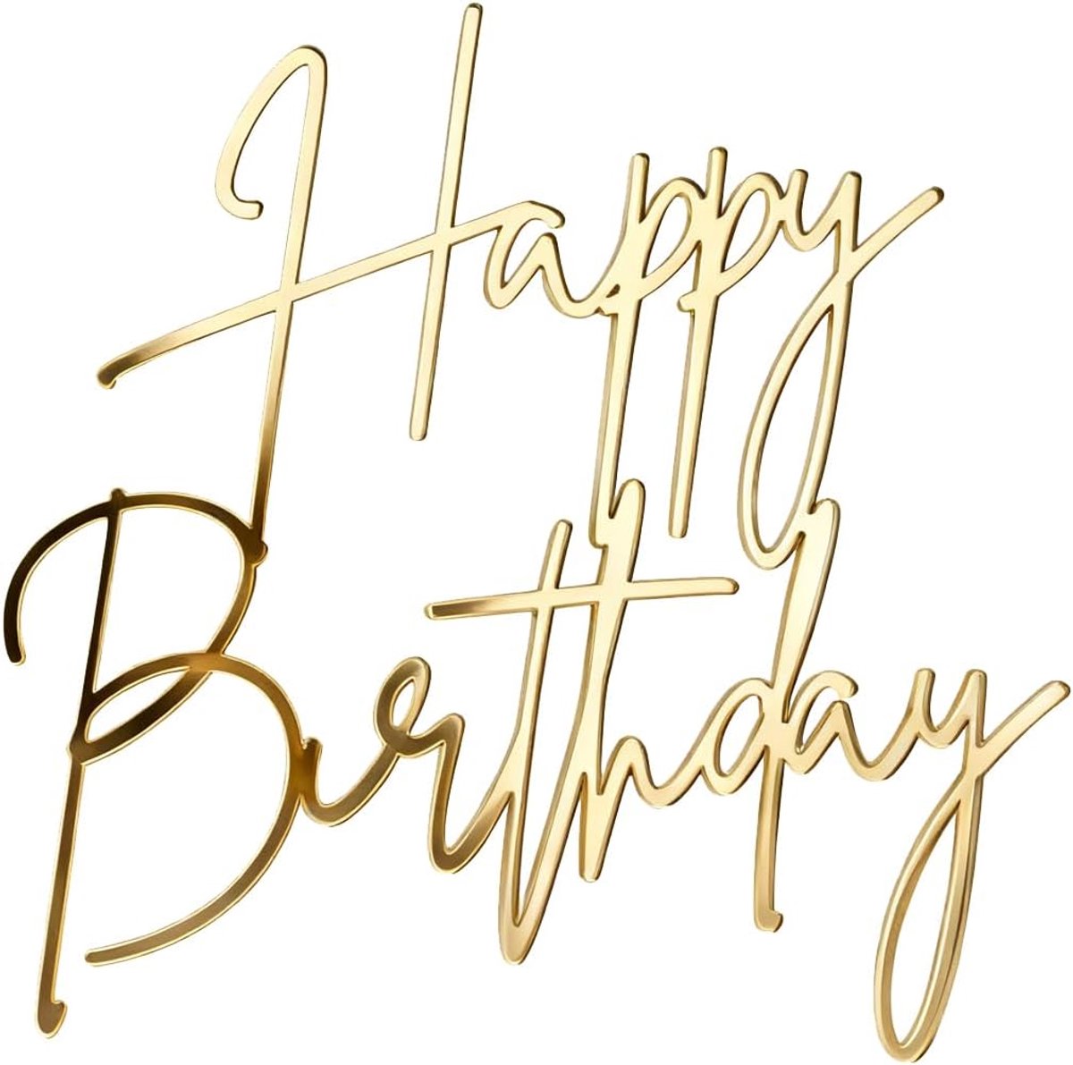 Happy Birthday Taart Topper, Acryl Taartdecoratie, Geschikt voor vrouwen, meisjes, mannen en jongens (Model 2)