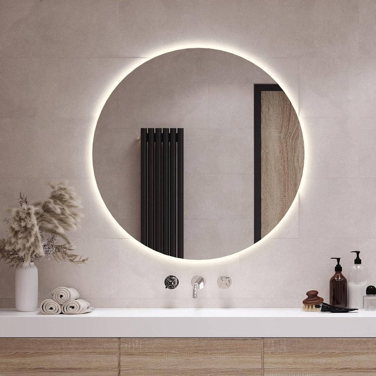 Ronde LED Spiegel Ø 40 cm Muur Spiegel naar de Woonkamer Slaapkamer Badkamer - Warm wit