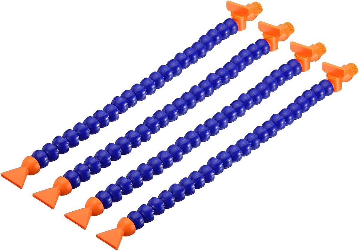 1/4 inch flexibele schroefdraad water olie vloeistof pijp slang 30 mm kunststof verstelbaar plat mondstuk koelslang schakelaar draaibank CNC waterkoelsysteem 4 stuks